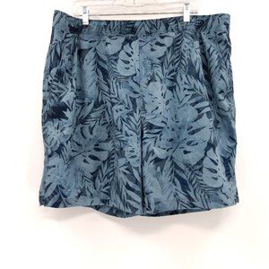 SPEEDO Swim Trunks Men's 2XL Blue Leaf Drawstring Pockets Logo‎ Shorts